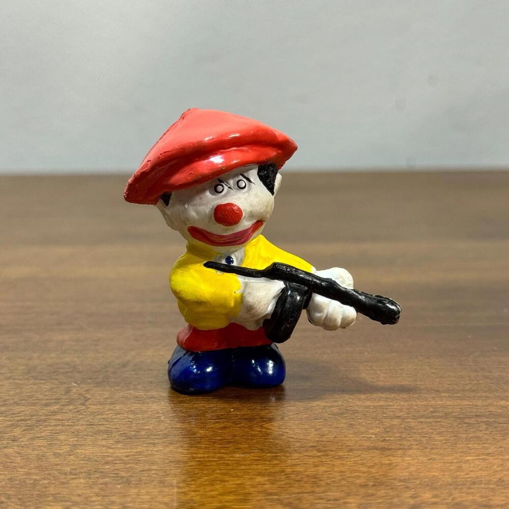 Vintage Clown Figurine Mego Miniature 2.25" PVC Taiwan Gangster